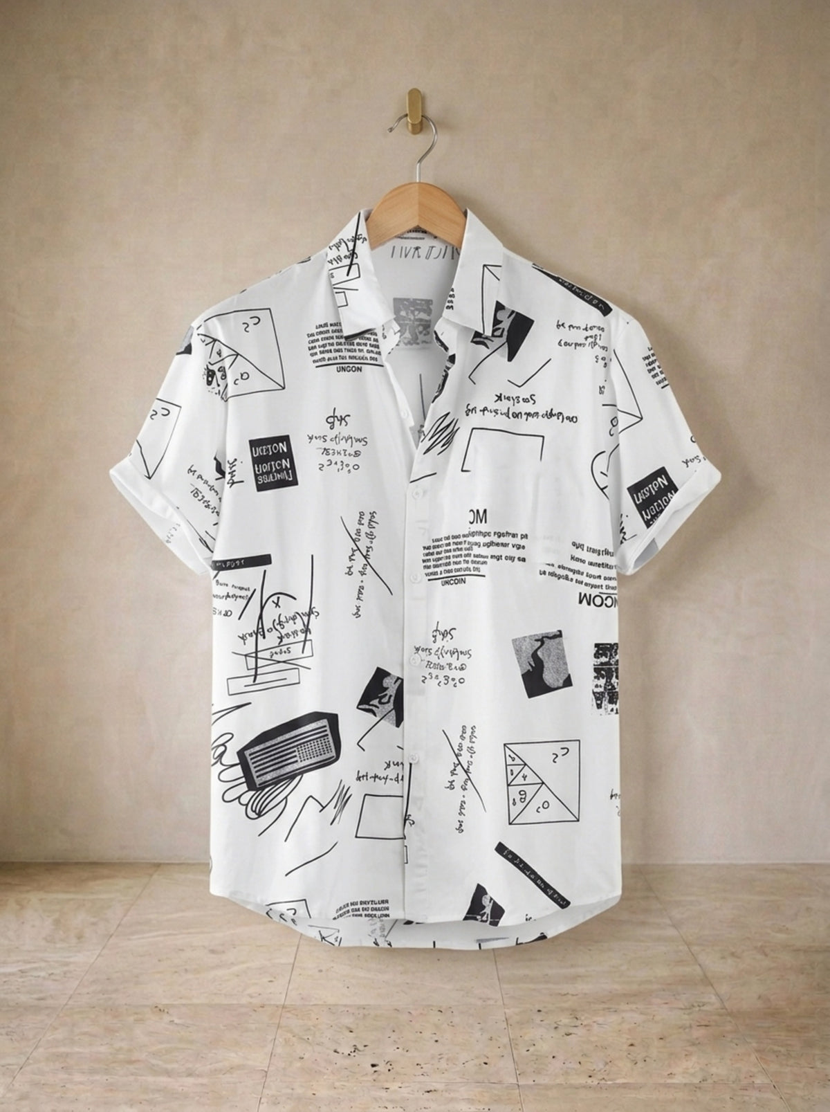 Branco | Camisa estampada Segovia branco – peça sozinha, foto de produto