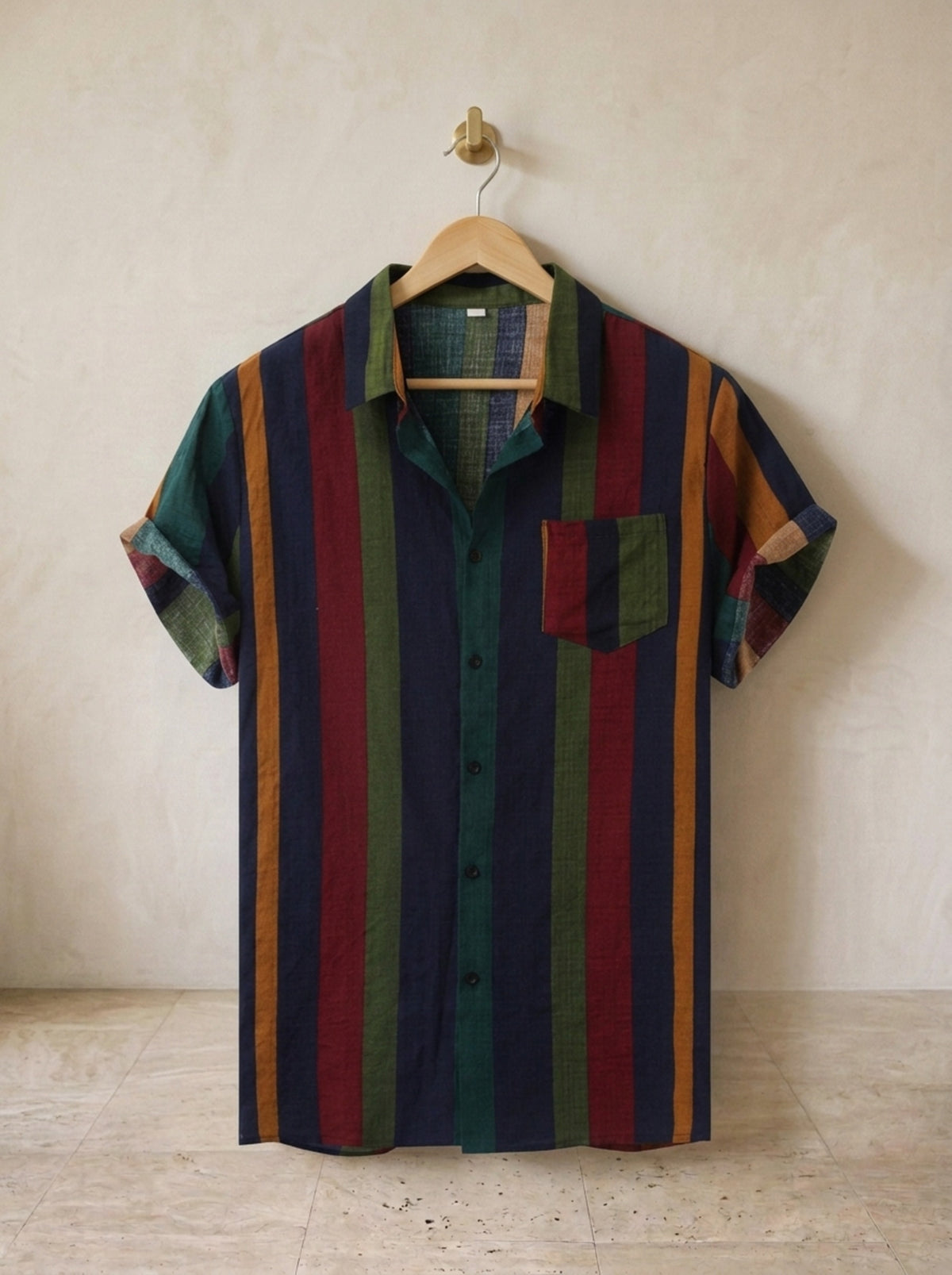Camisa listrada manga curta Séguret – peça sozinha, foto de produto