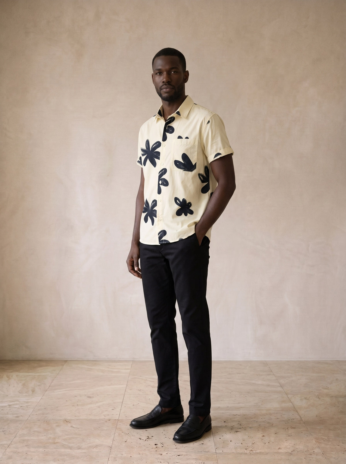 Camisa estampa floral Selfoss – vista três quartos