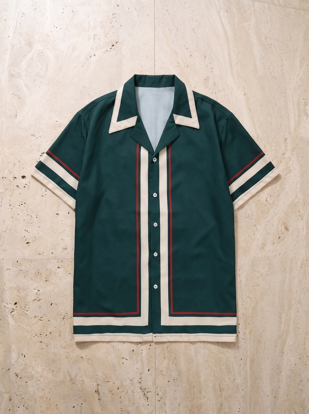 Camisa verde com frisos Sevilha – peça sozinha vista de cima