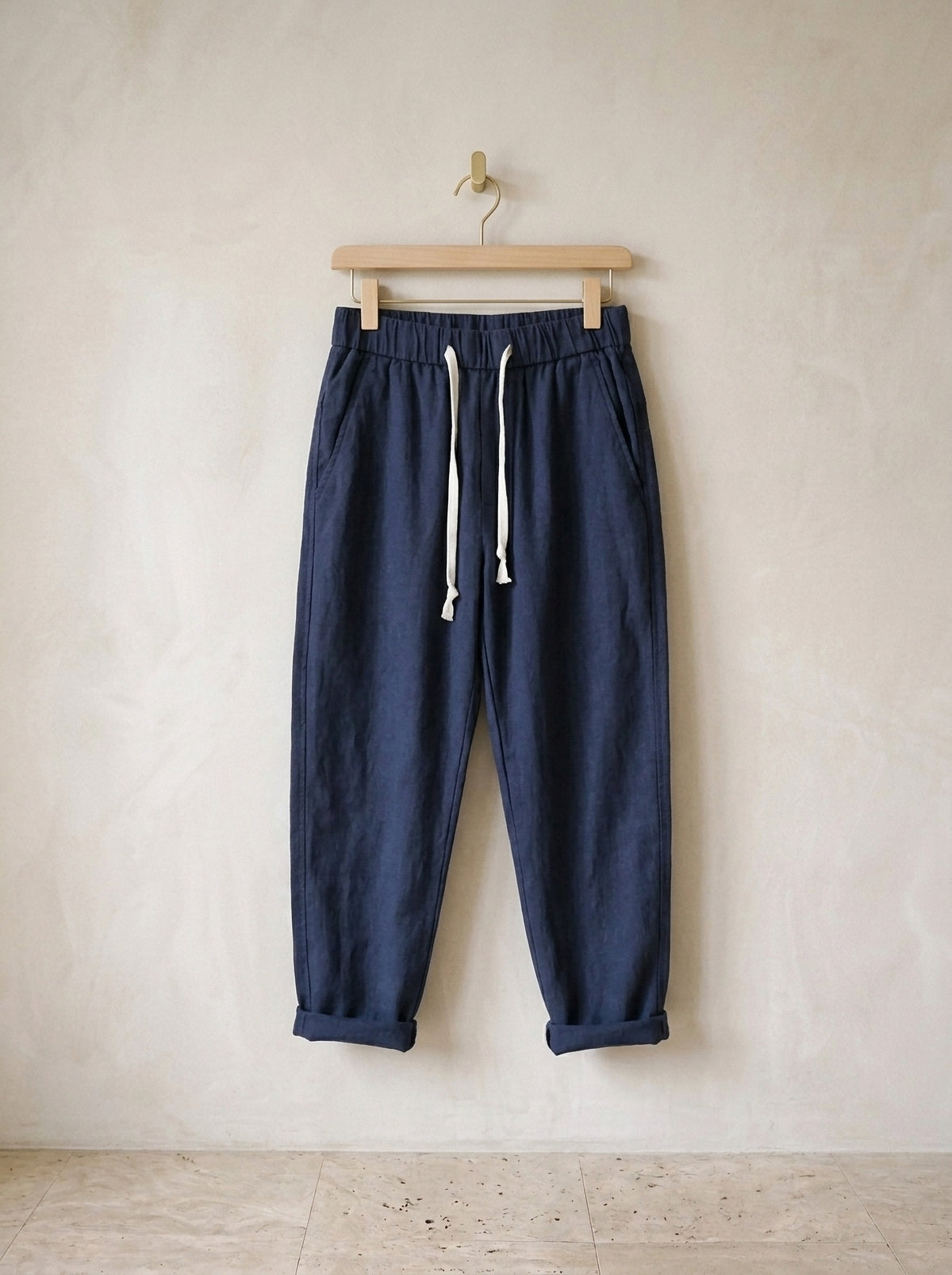 Azul-marinho | Calça de linho Sortelha azul-marinho – peça sozinha, foto de produto