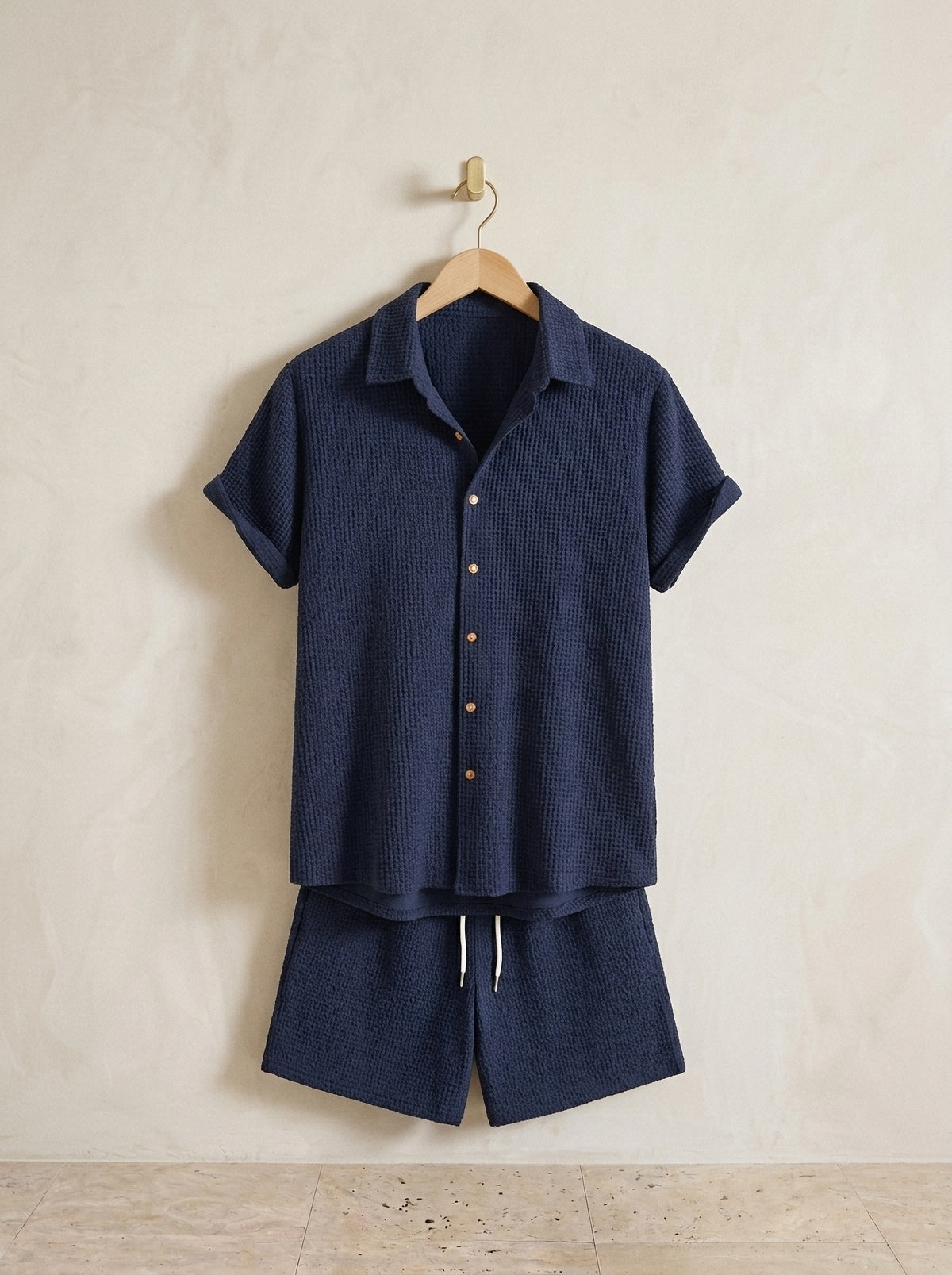 Azul-marinho | Conjunto de camisa e short Stintino azul-marinho – peça sozinha, foto de produto