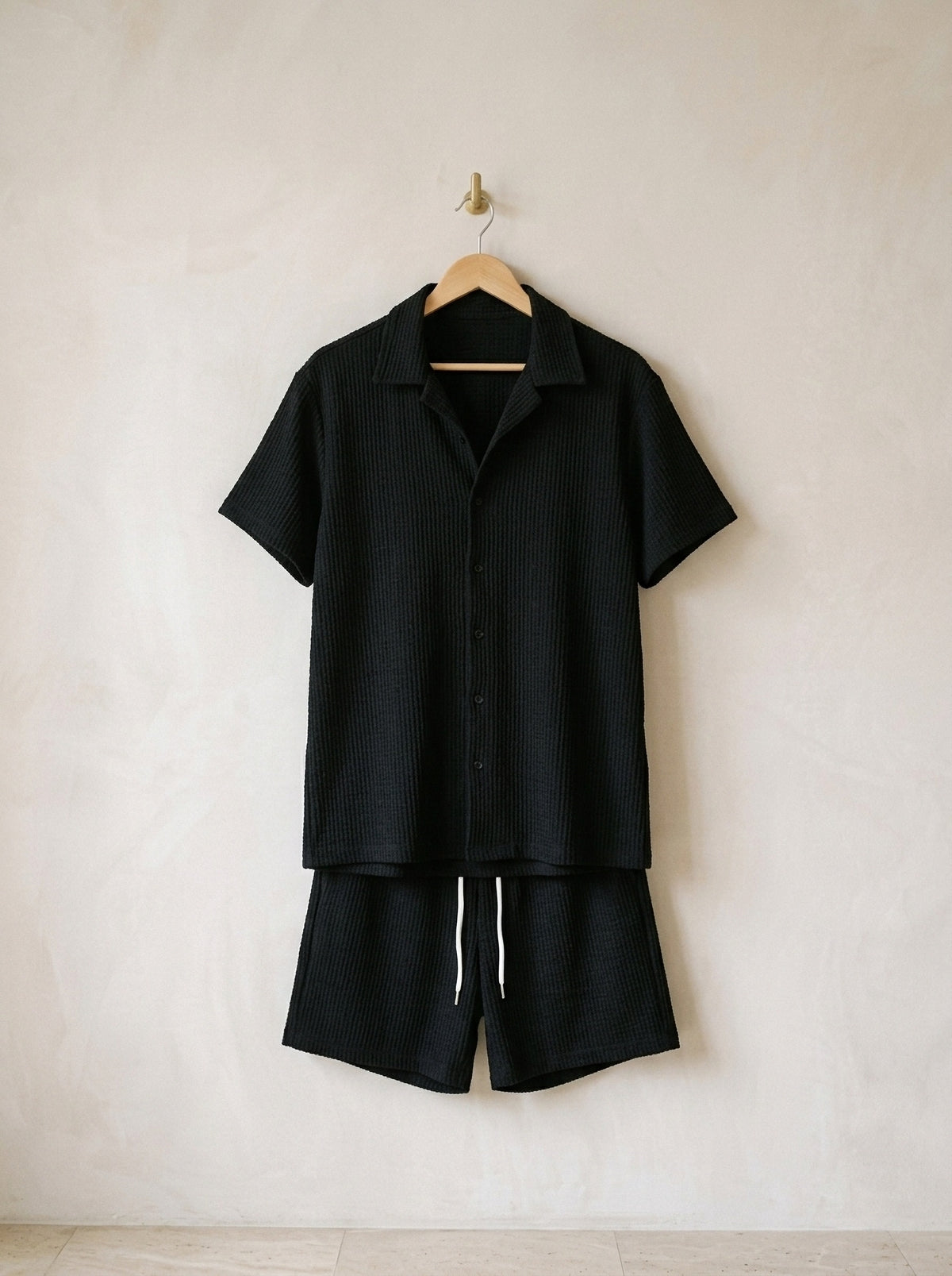 Preto | Conjunto de camisa e short Stintino preto – peça sozinha, foto de produto
