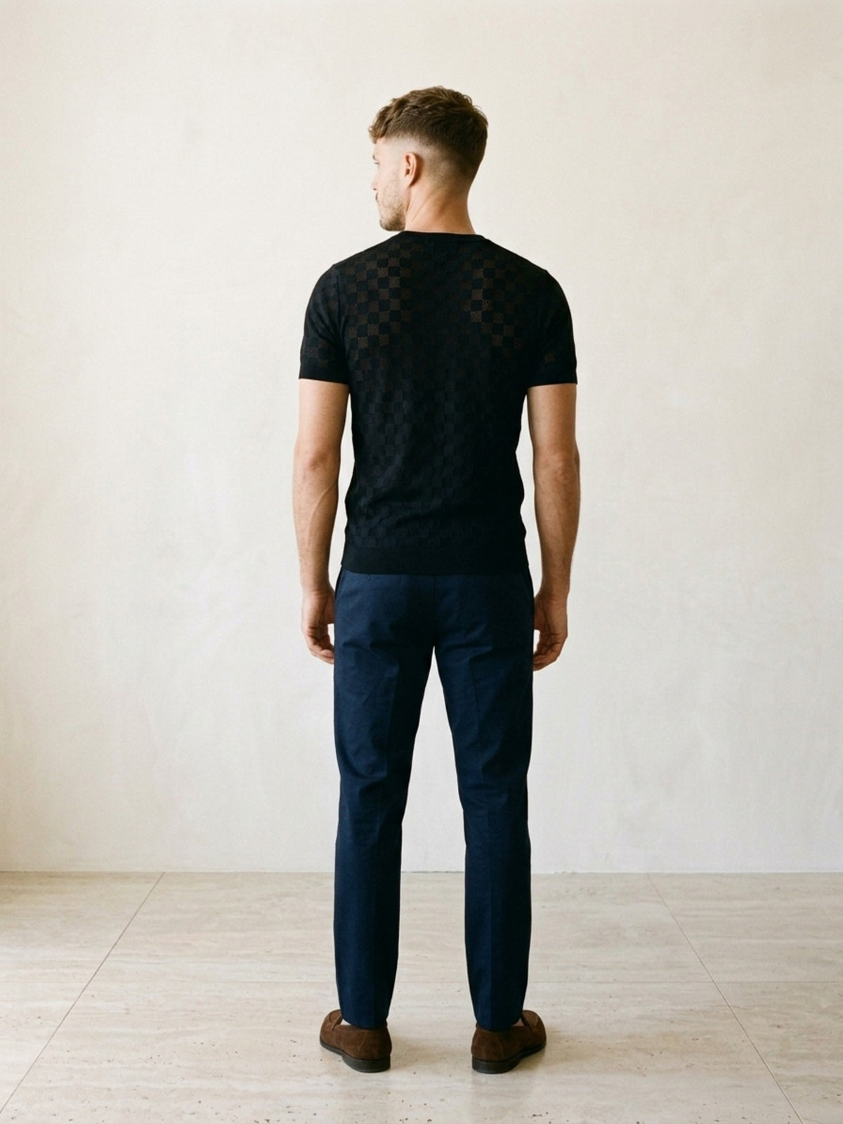 Preto | Camiseta de tricô Sartong Svolvær preto – vista de costas