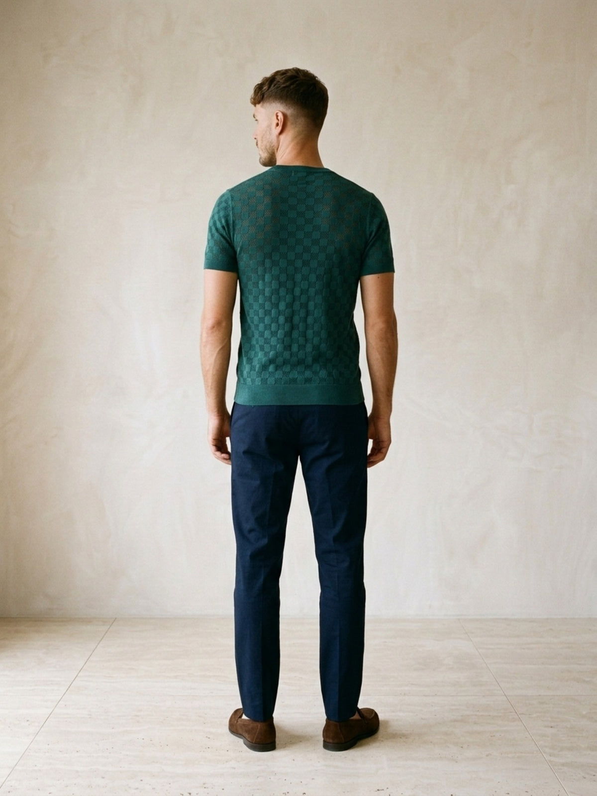 Verde | Camiseta de tricô Sartong Svolvær verde – vista de costas
