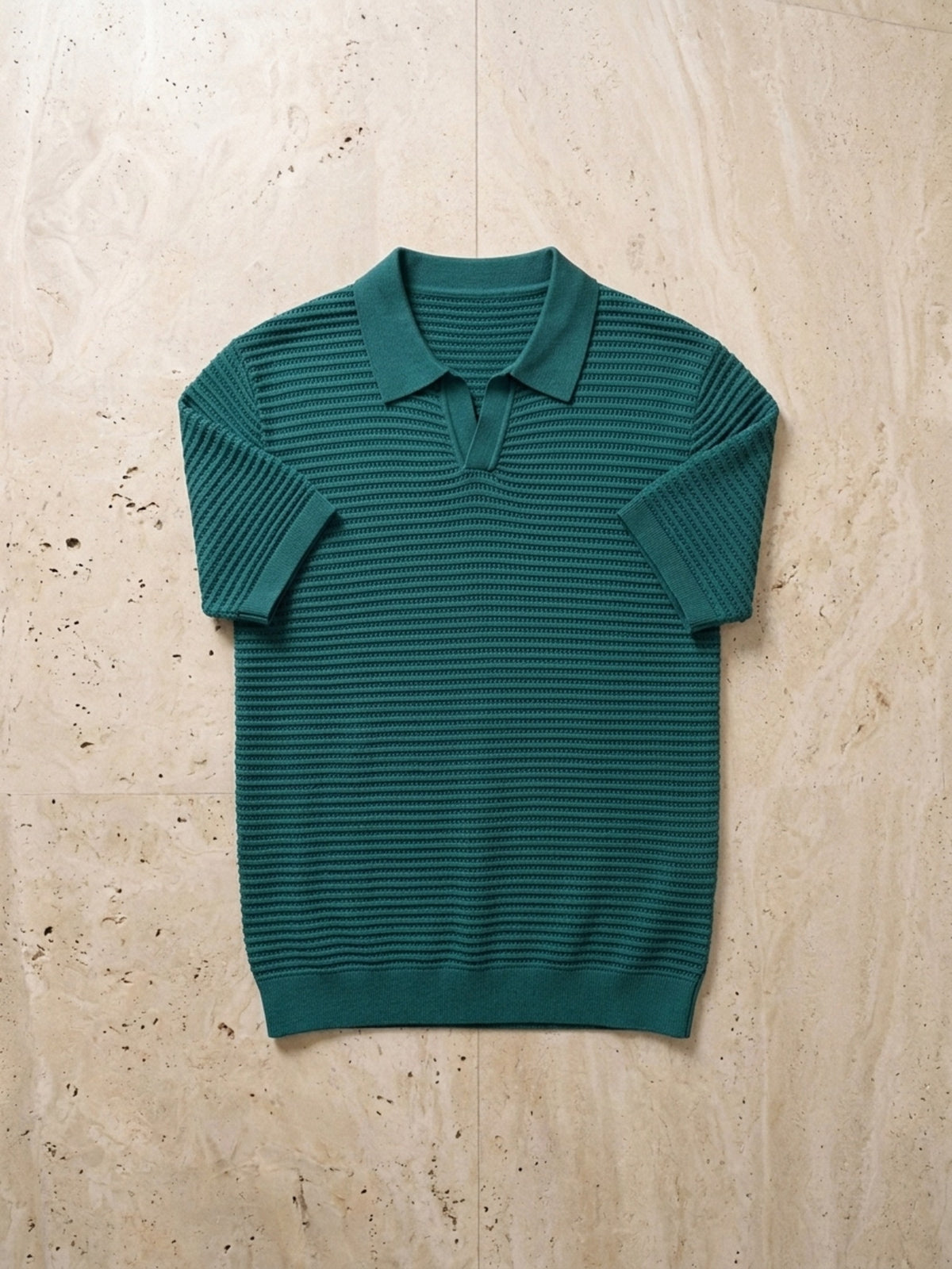 Verde | Camisa polo de tricô Sartong Szeged verde – peça sozinha vista de cima