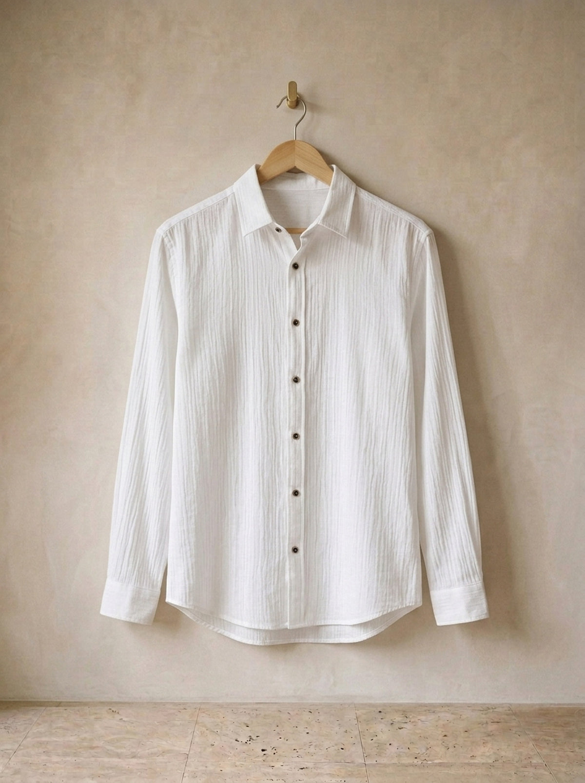 Branco | Camisa de algodão e linho Taormina branco – peça sozinha, foto de produto
