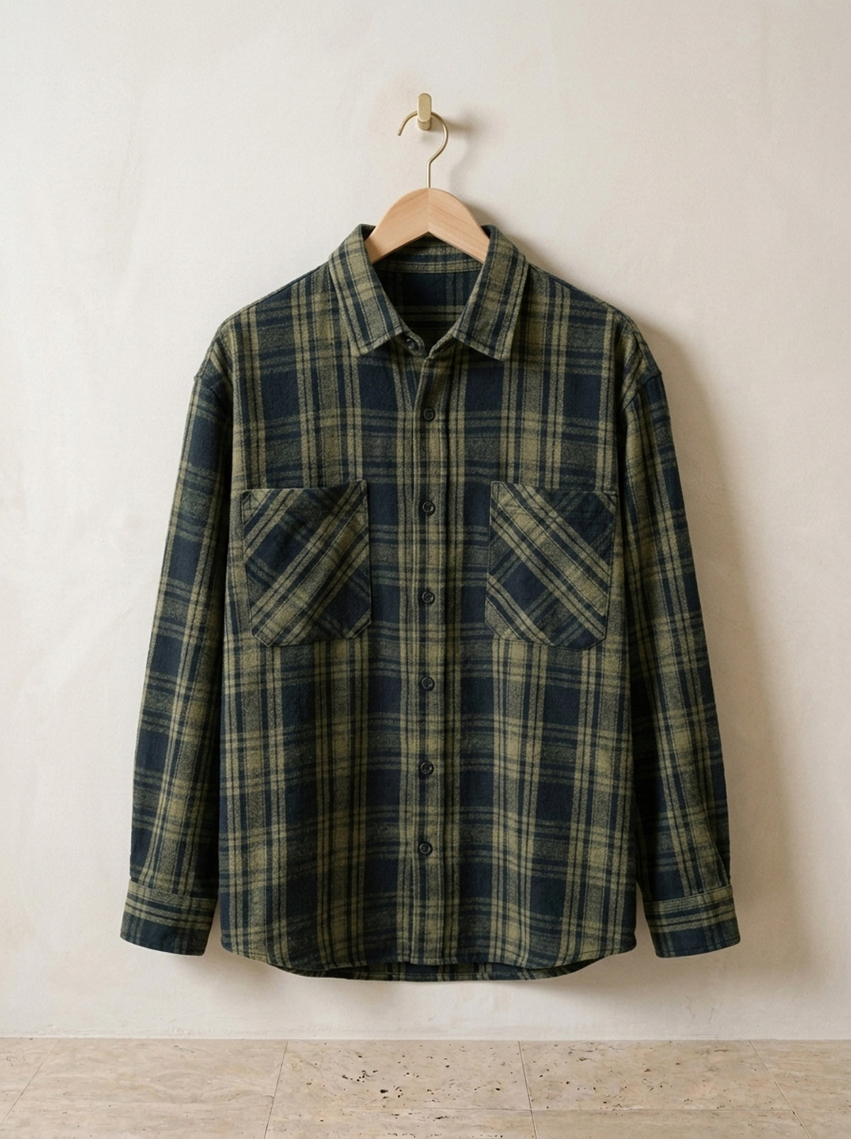 Verde | Camisa xadrez de flanela Tarifa verde – peça sozinha, foto de produto