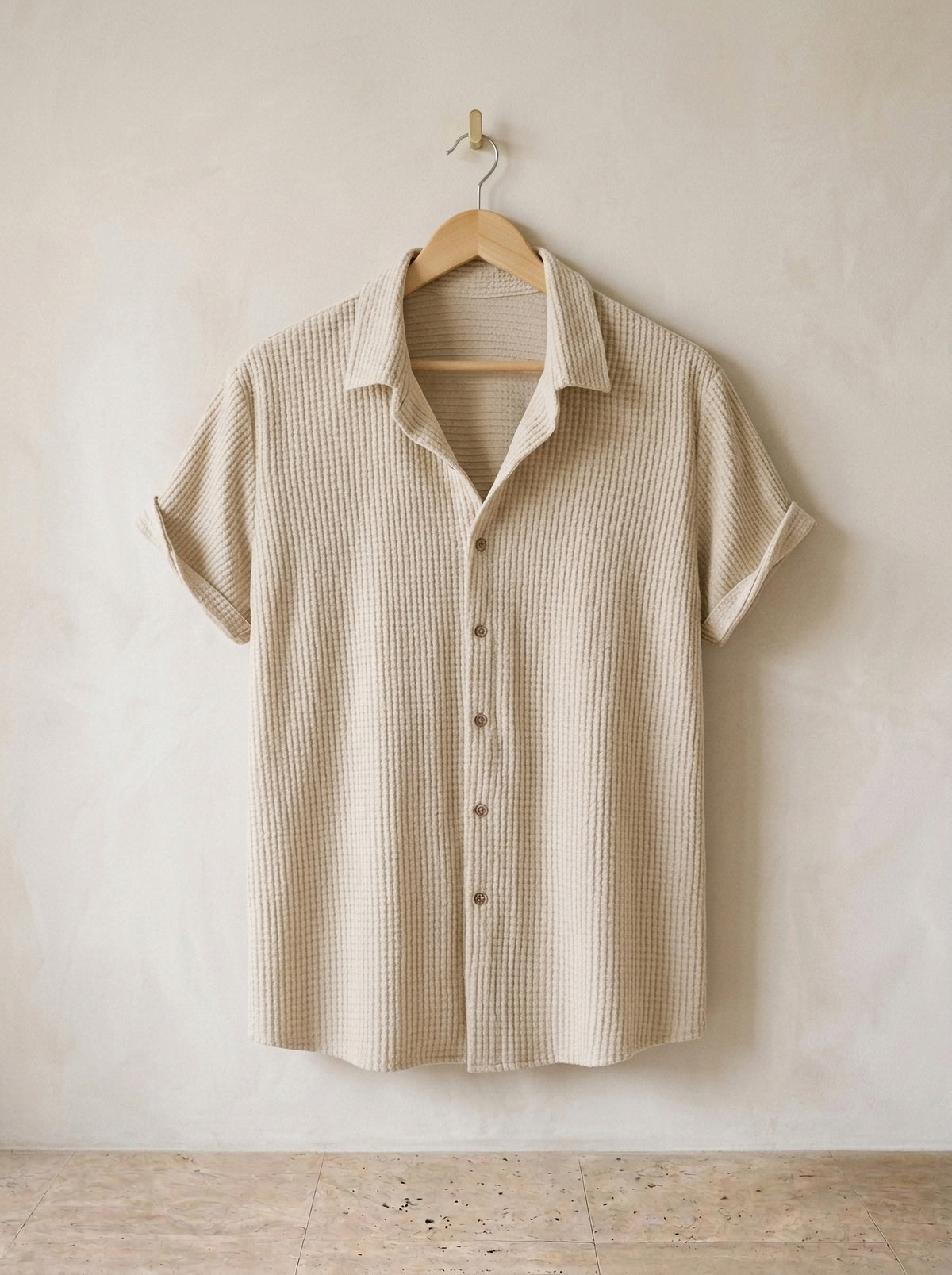 Caqui | Camisa social aveludada Tavira caqui – peça sozinha, foto de produto