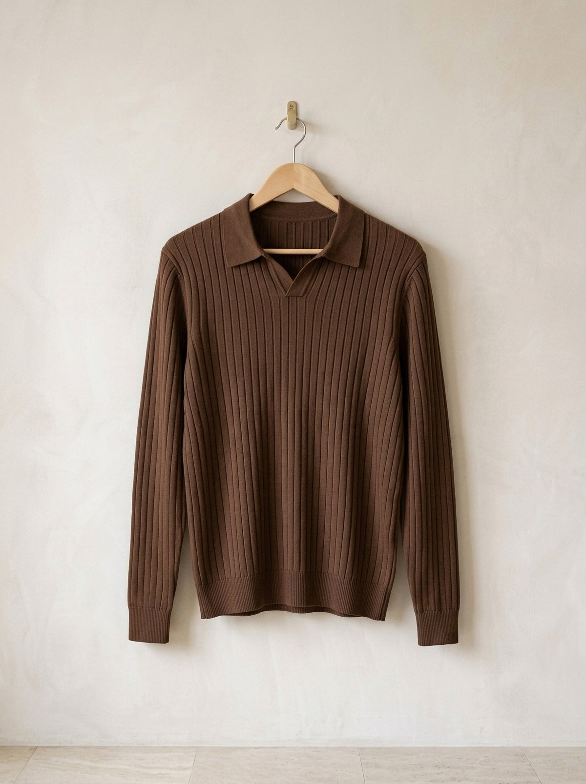 Marrom | Polo de tricô Tenby marrom – peça sozinha, foto de produto