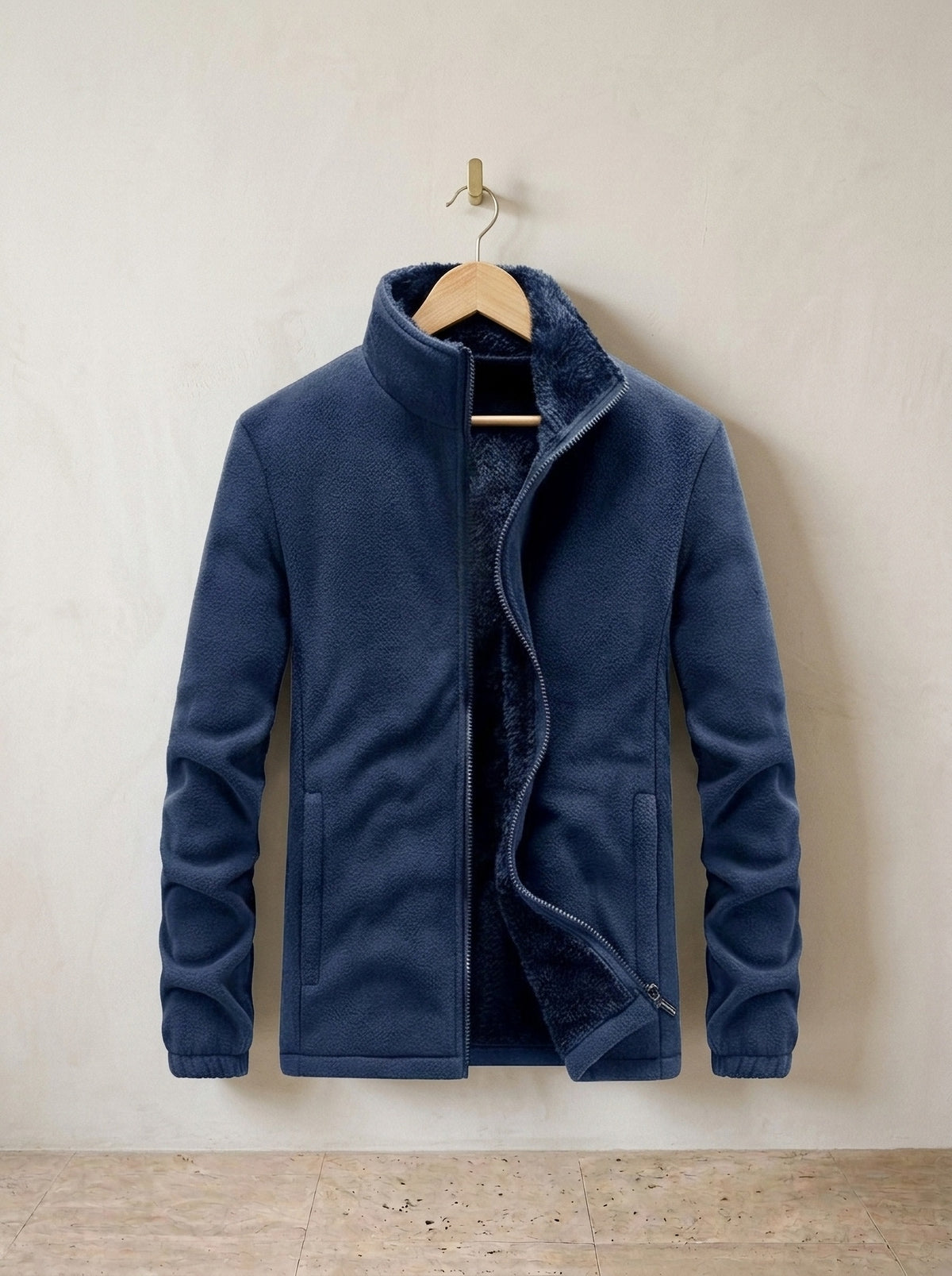 Azul | Jaqueta de fleece com zíper Tilburg azul – peça sozinha, foto de produto