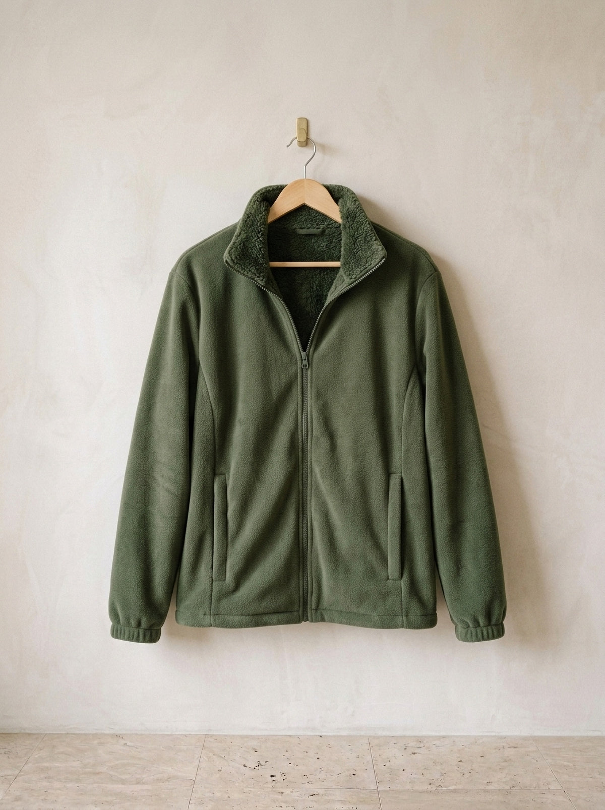 Verde | Jaqueta de fleece com zíper Tilburg verde – peça sozinha, foto de produto
