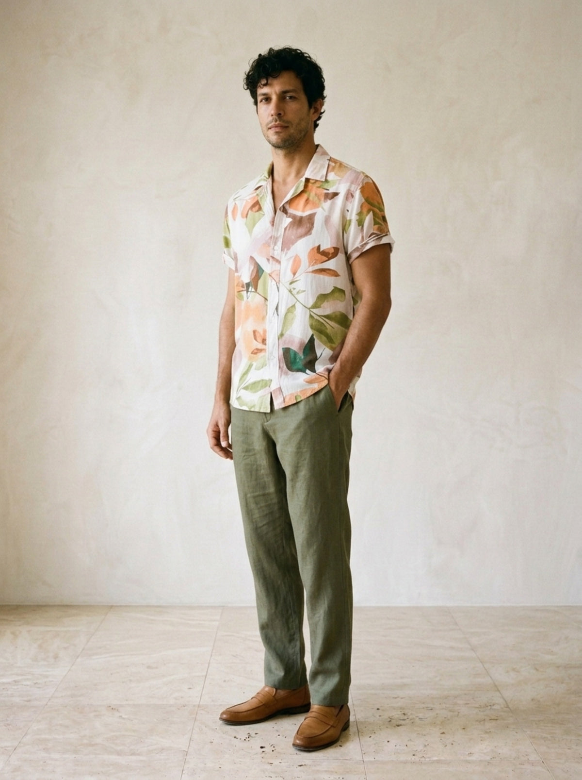 Camisa tropical Toledo – vista três quartos
