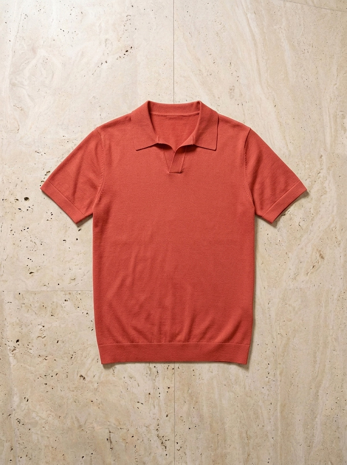 Vermelho | Camisa polo lisa Tomar vermelho – peça sozinha vista de cima
