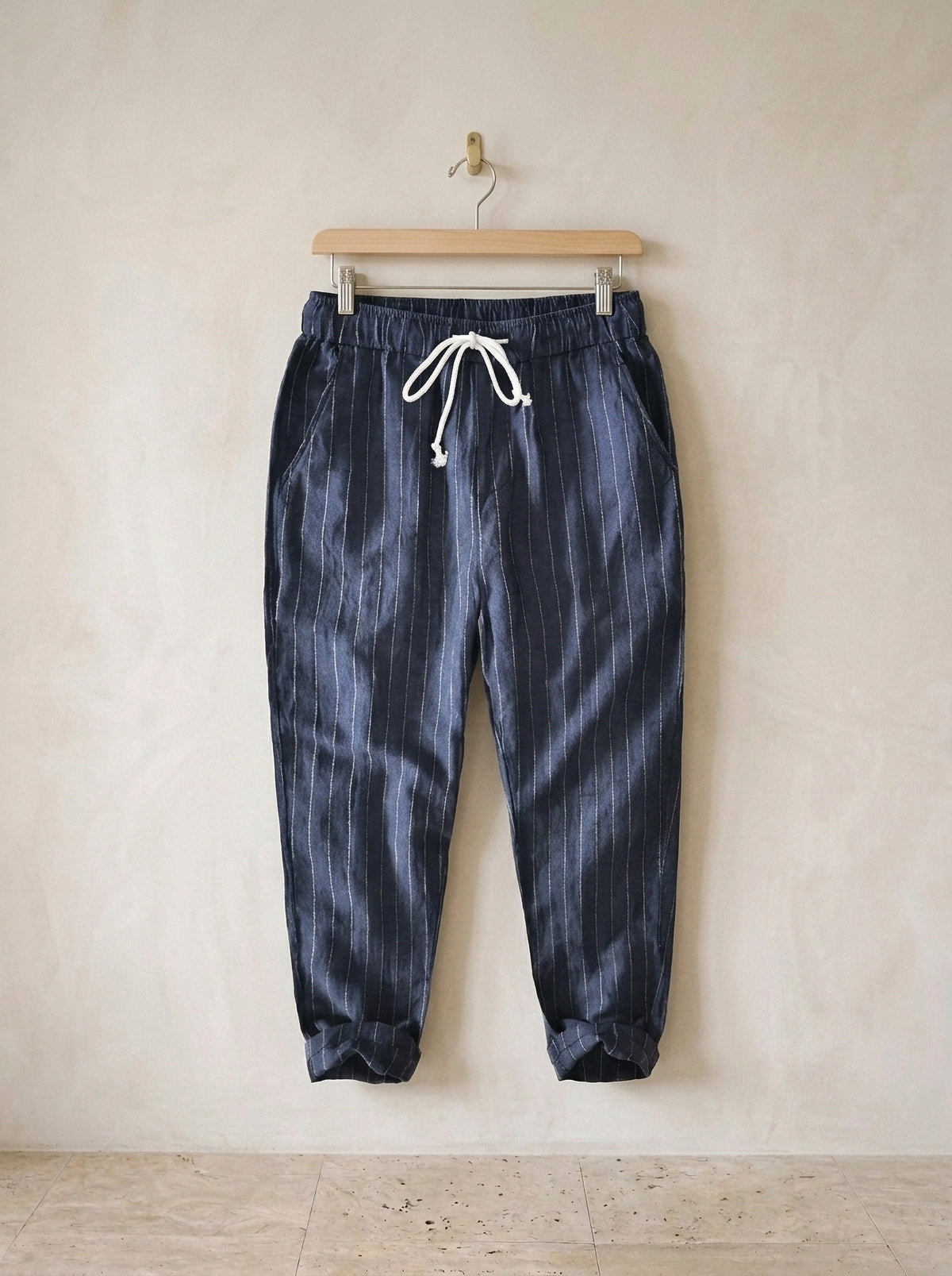 Azul-marinho | Calça de linho Toulouse azul-marinho – peça sozinha, foto de produto