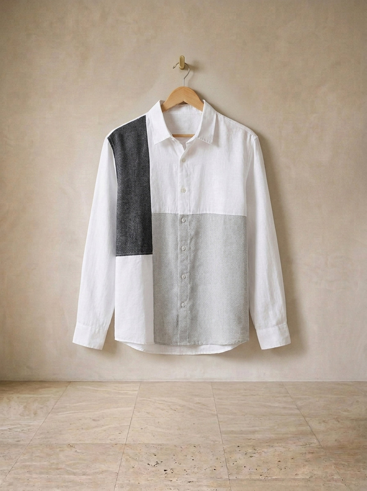 Branco | Camisa de linho com recortes Tropea branco – peça sozinha, foto de produto
