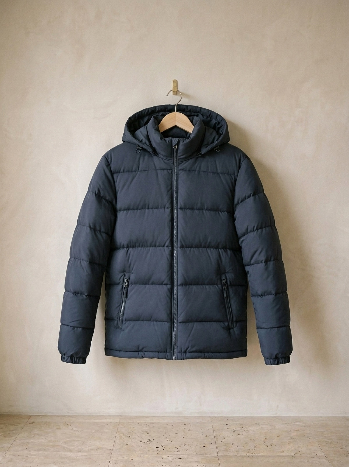 Azul | Jaqueta puffer com capuz removível Turku azul – peça sozinha, foto de produto