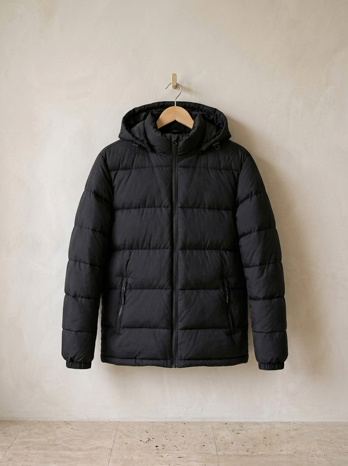 Preto | Jaqueta puffer com capuz removível Turku preto – peça sozinha, foto de produto