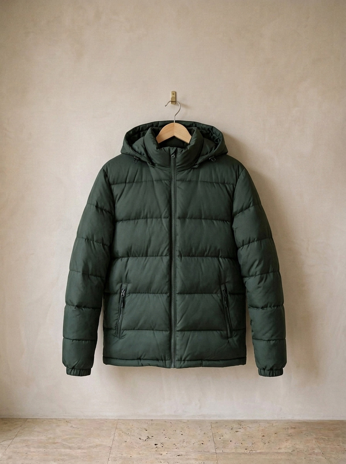 Verde | Jaqueta puffer com capuz removível Turku verde – peça sozinha, foto de produto