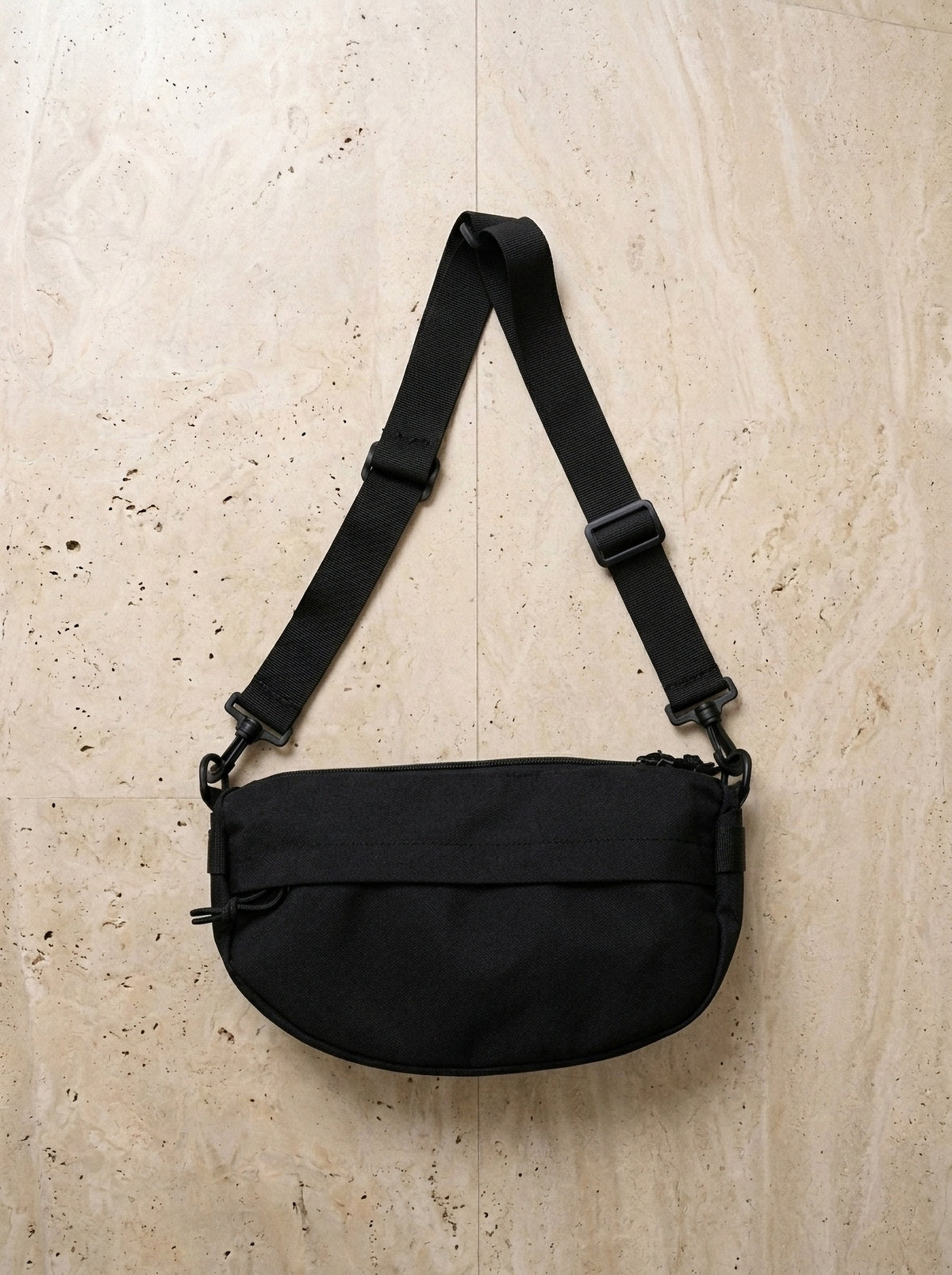 Preto | Bolsa de ombro de nylon Ulcinj preto – bolsa sozinha vista de cima