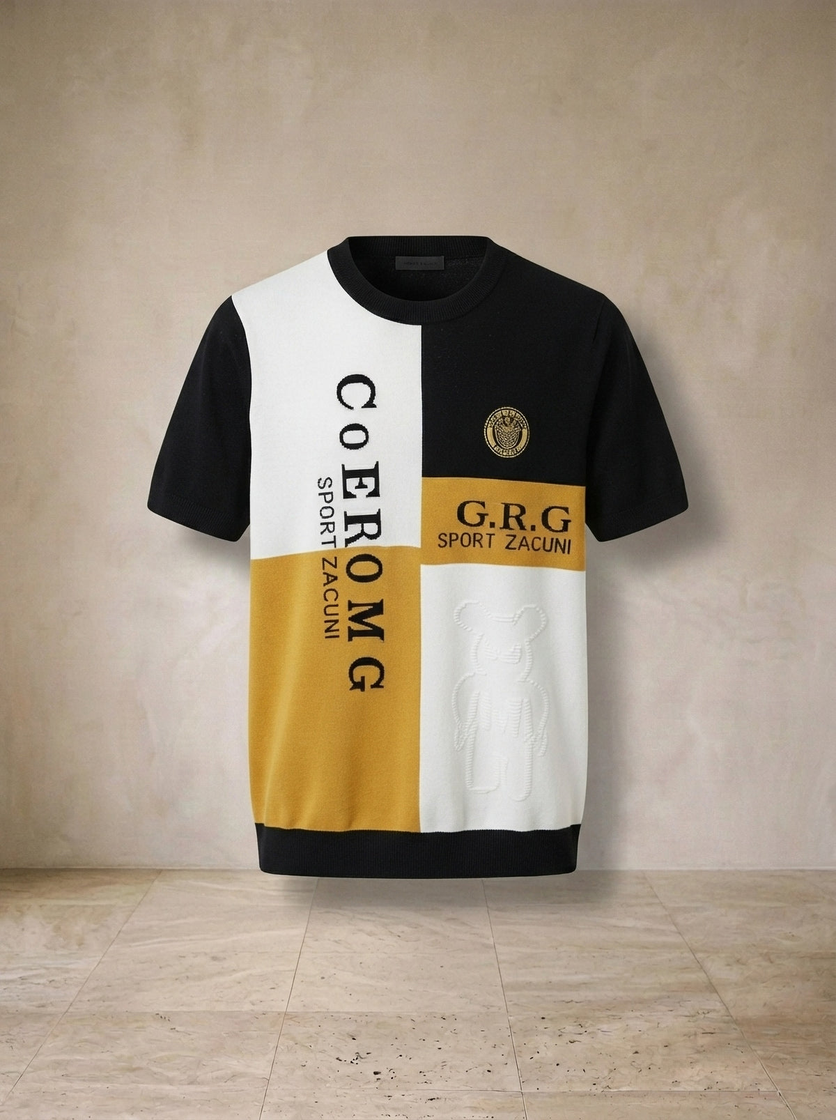 Amarelo | Camiseta de tricot estampada Uzès amarelo – peça sozinha, foto de produto