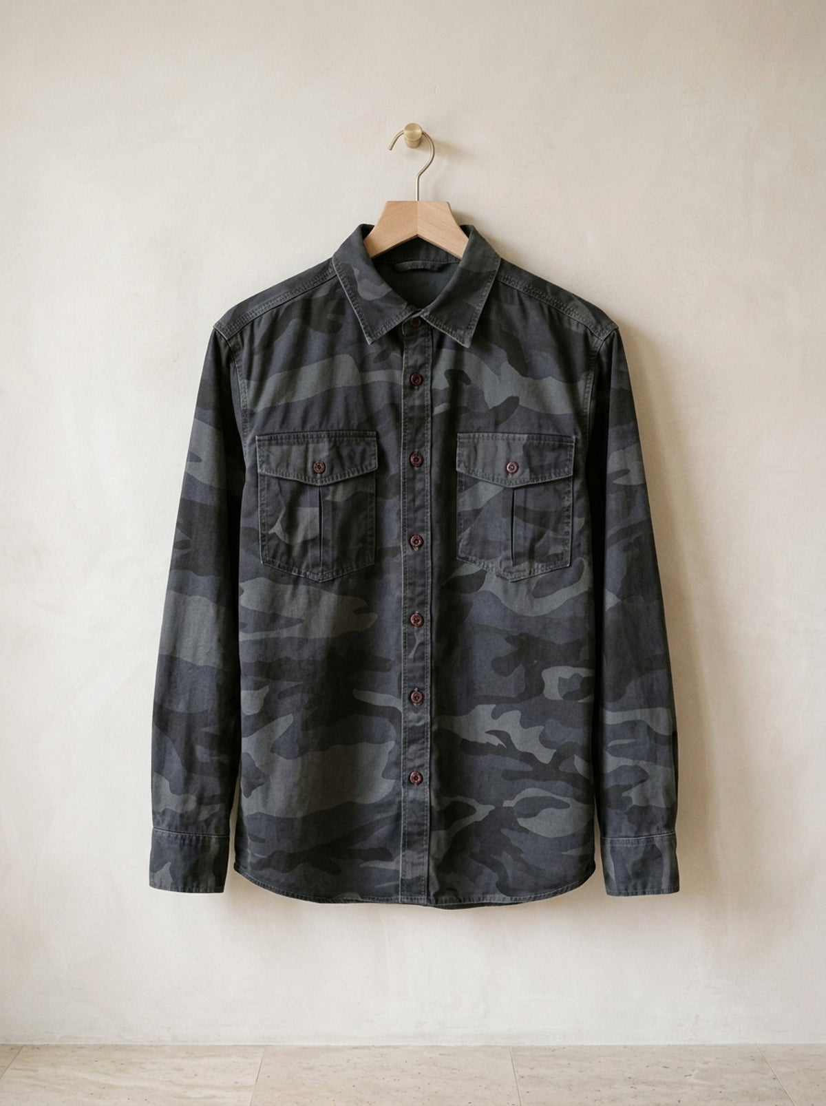 Camuflado cinza | Sobrecamisa camuflada Valldemossa camuflado cinza – peça sozinha, foto de produto