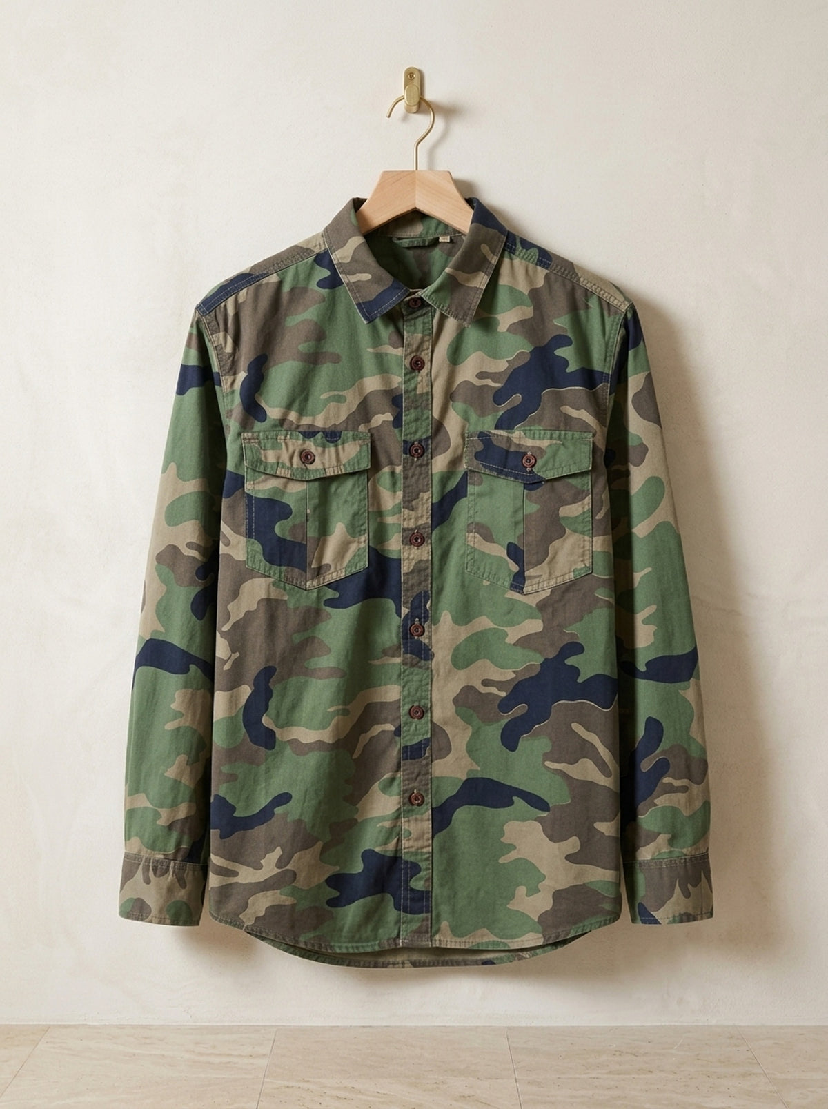 Camuflado verde | Sobrecamisa camuflada Valldemossa camuflado verde – peça sozinha, foto de produto