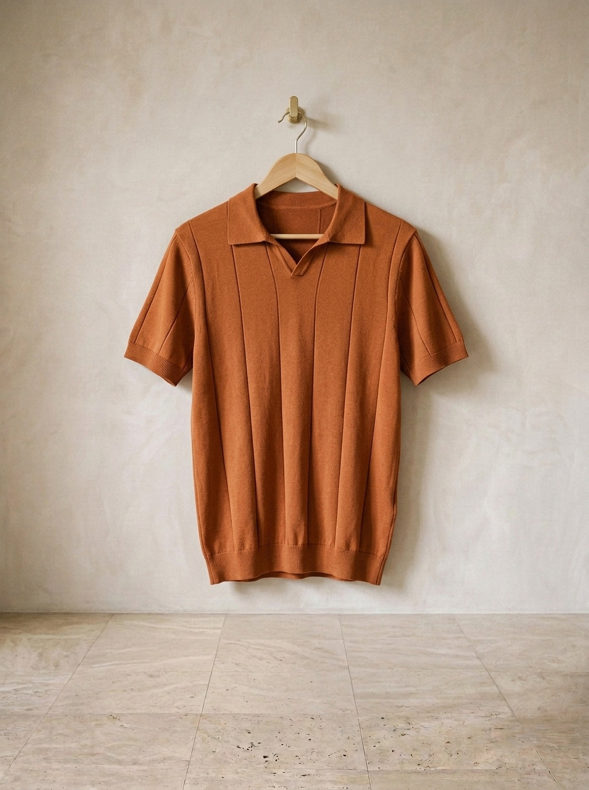 Caramelo | Polo lisa Varsóvia caramelo – peça sozinha, foto de produto