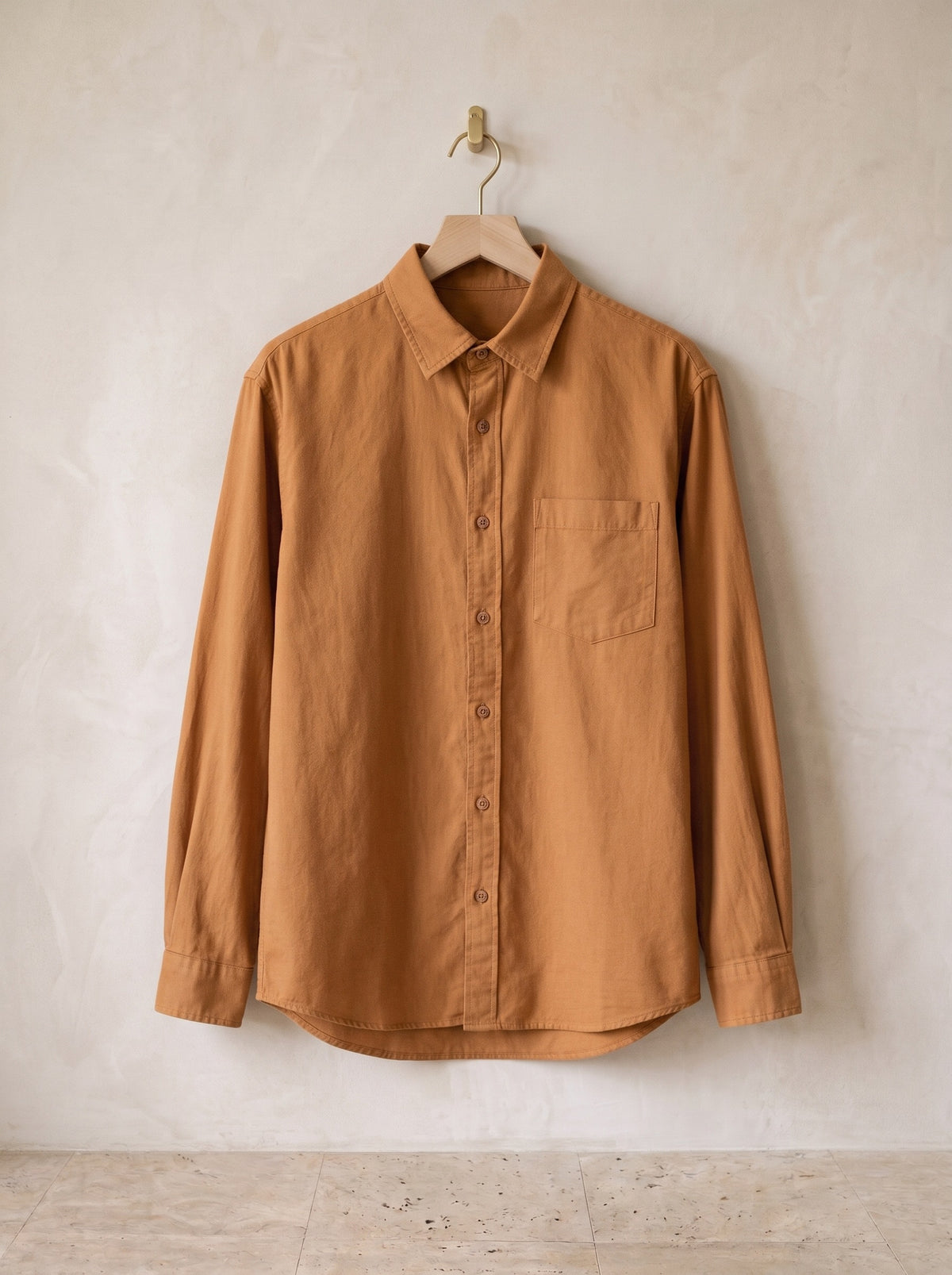 Laranja | Camisa oxford manga longa Verona laranja – peça sozinha, foto de produto