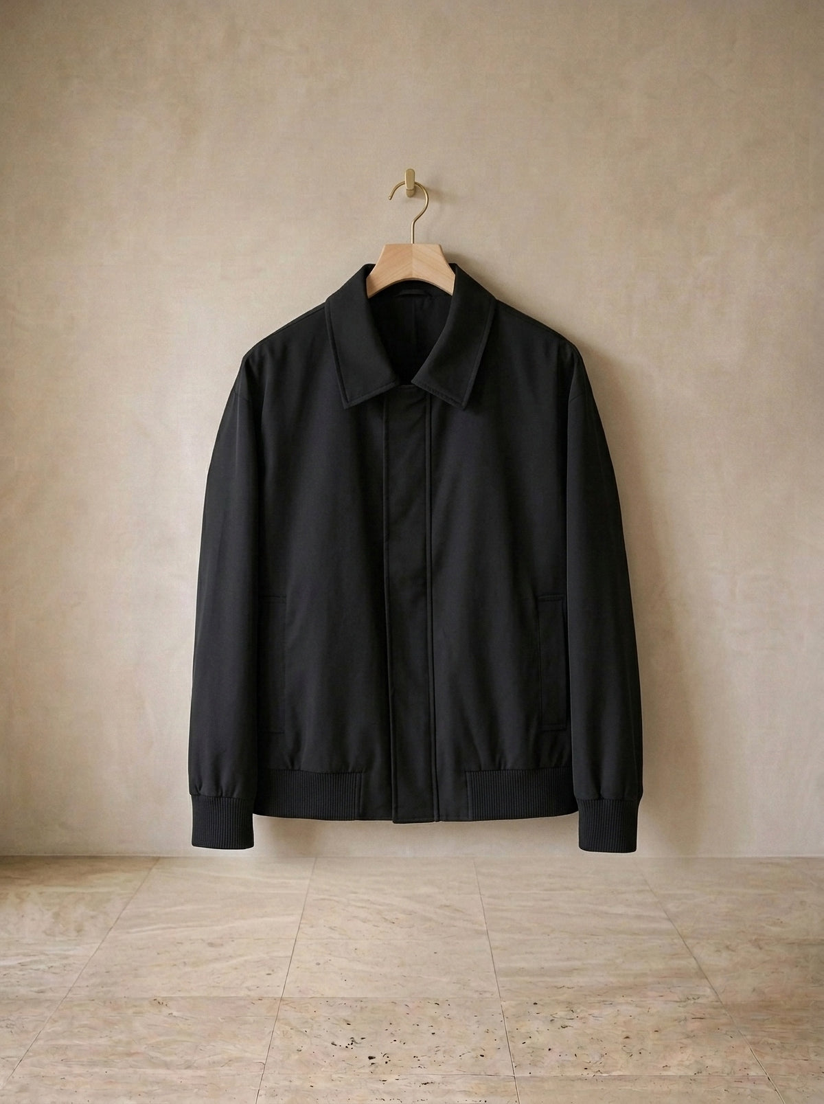 Preto | Jaqueta casual com gola Vianden preto – peça sozinha, foto de produto