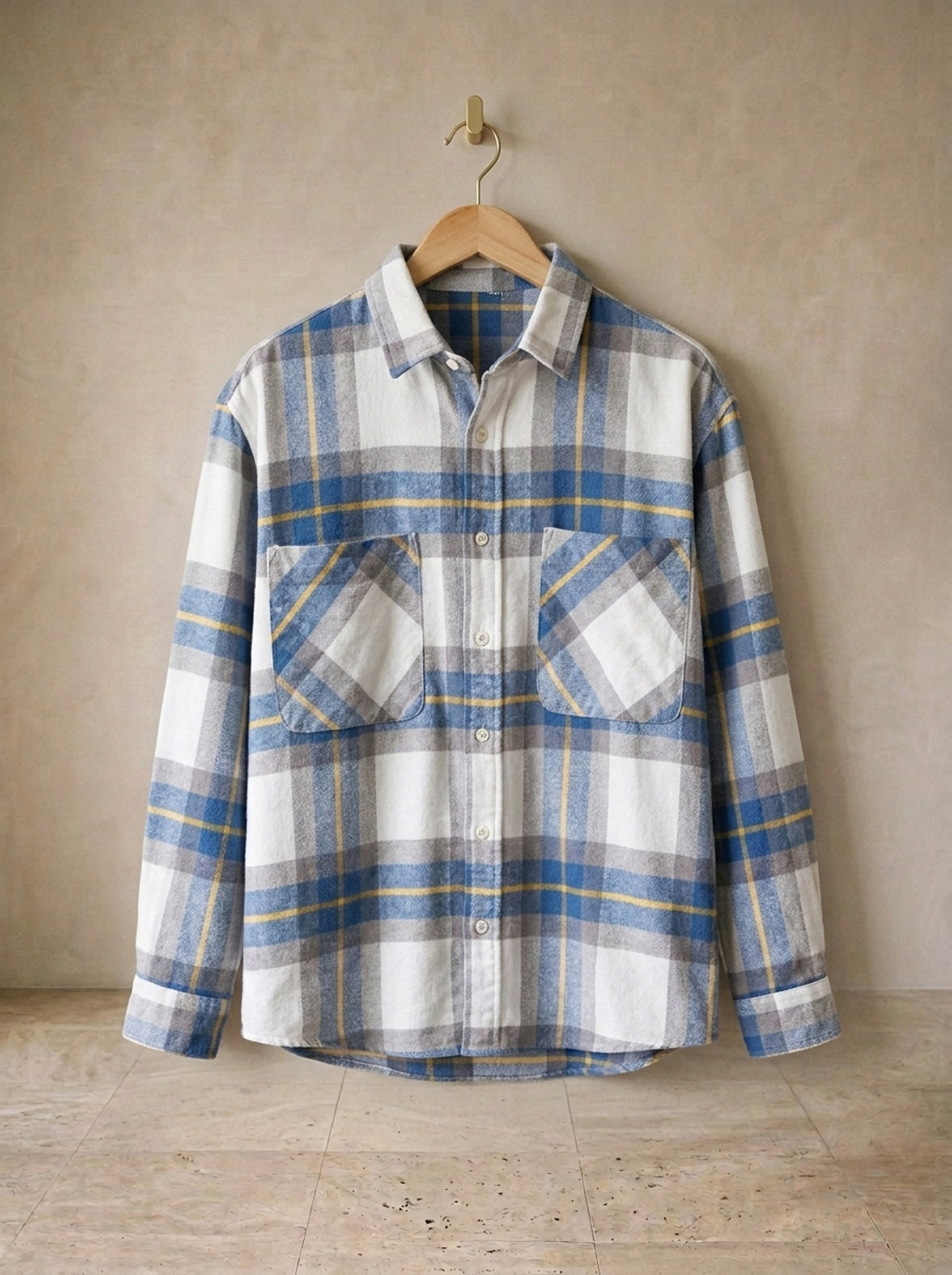 Camisa xadrez azul Viterbo – peça sozinha, foto de produto