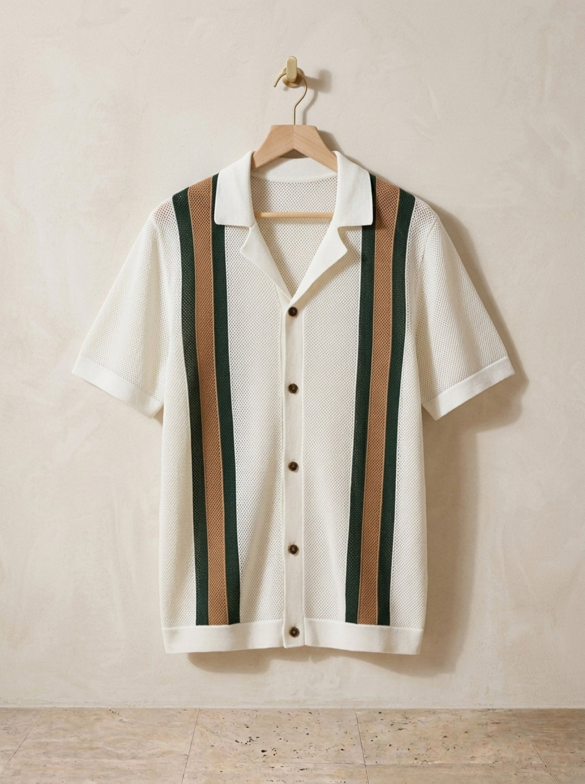 Branco | Camisa de tricô com faixas Volterra branco – peça sozinha, foto de produto