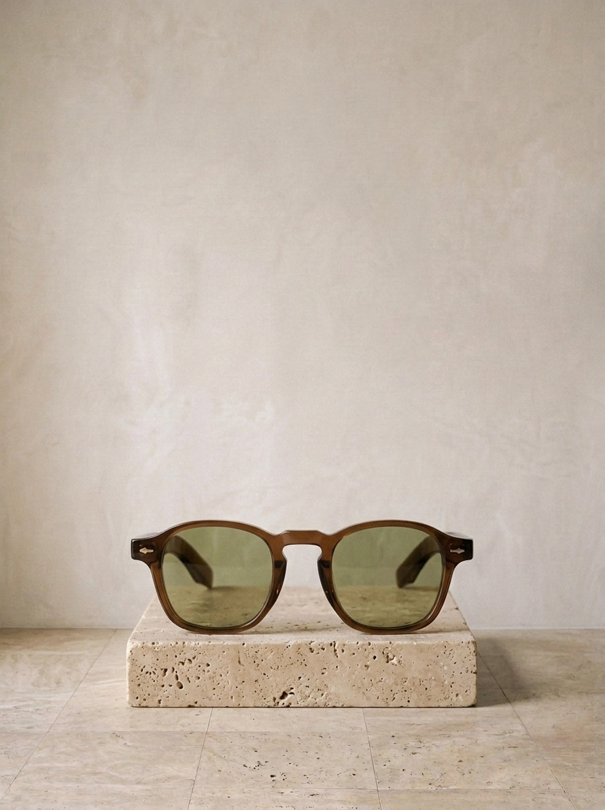 Marrom/Verde | Óculos de sol de acetato Zagreb marrom/verde – peça sozinha, foto de produto
