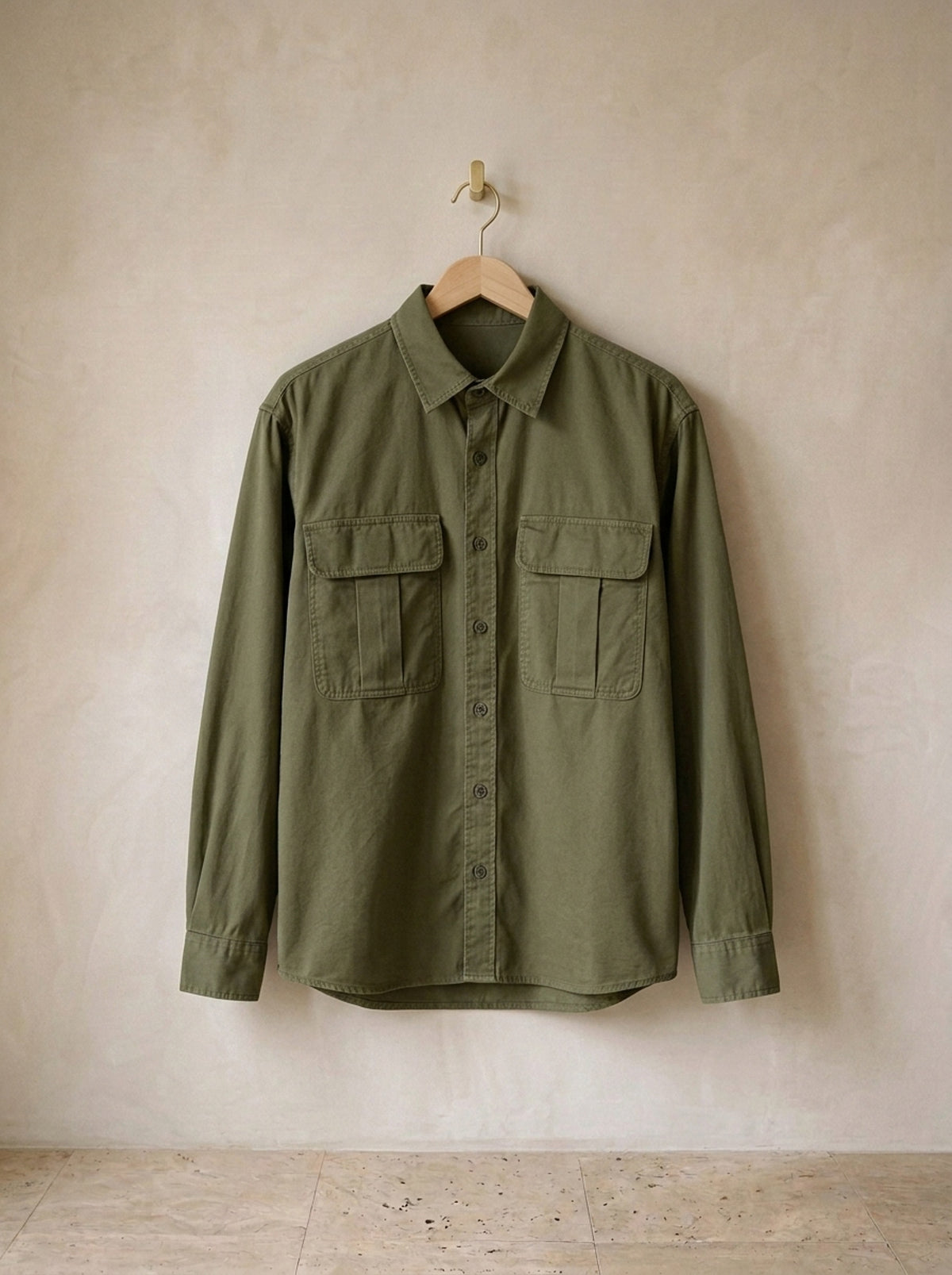 Verde | Camisa utilitária de sarja Zurique verde – peça sozinha, foto de produto
